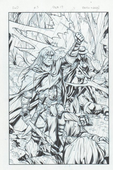 Image 2 of Dungeons & Dragons: Drizzt #3 - Original splash page 19 by Agustín Padilla written by RON SALVATORE