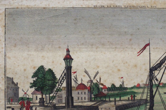 Image 3 of Netherlands, Delft; Georg Balthasar Probst, Augsburg - Guckkastenblatt - Geszigt tot Delfshaven na