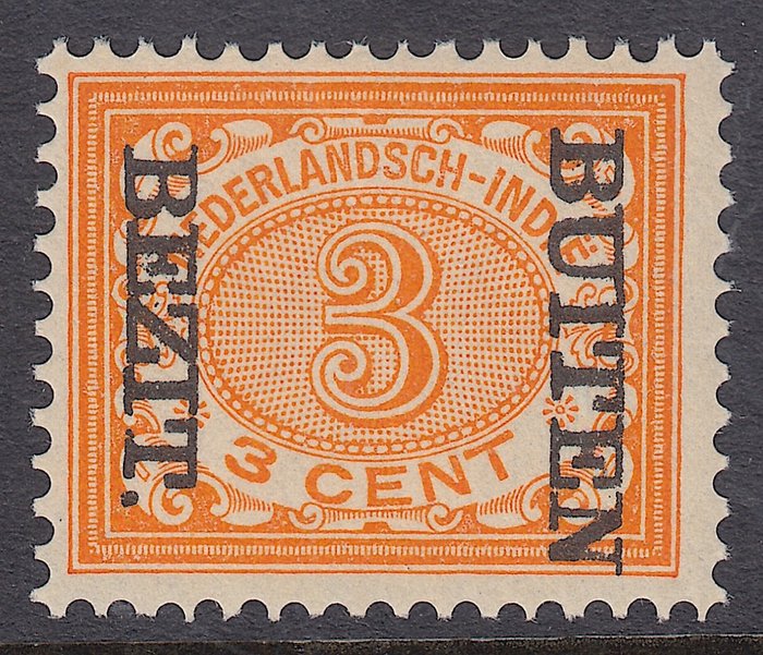 Preview of the first image of Dutch East Indies 1908 - Inverted ‘BUITEN BEZIT’ overprint - NVPH 85f.