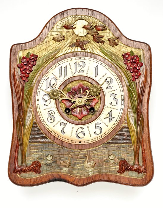 Preview of the first image of Art Nouveau clock case (with clockwork).