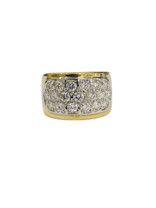 Preview of the first image of 18 kt. Yellow gold - Ring - Diamonds.