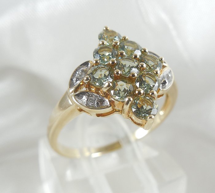 Image 3 of Yellow gold - Ring - 1.07 ct Garnet - Diamonds