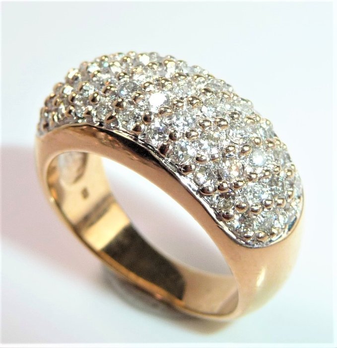 Image 3 of Bandring - 14 kt. White gold, Yellow gold - Ring - 1.20 ct Diamonds