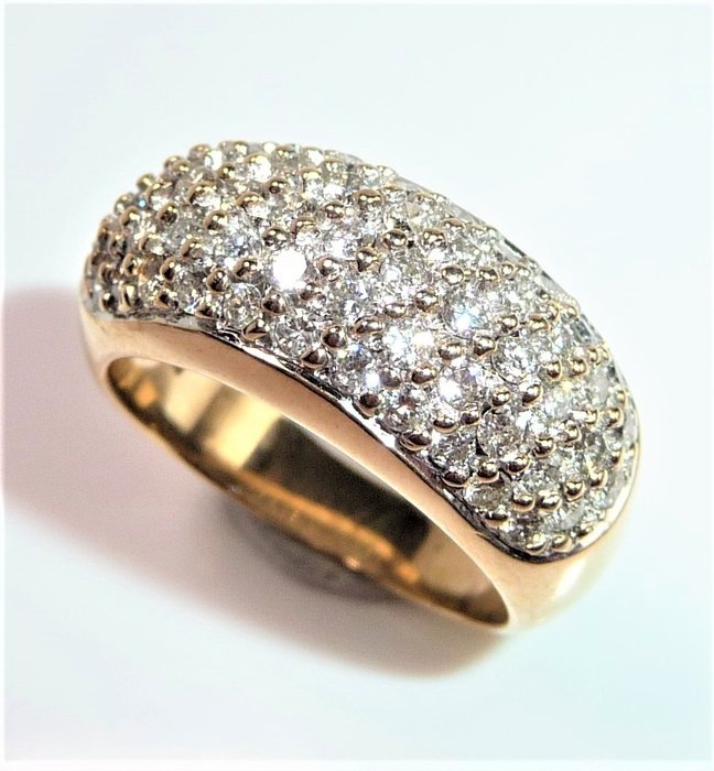 Image 2 of Bandring - 14 kt. White gold, Yellow gold - Ring - 1.20 ct Diamonds