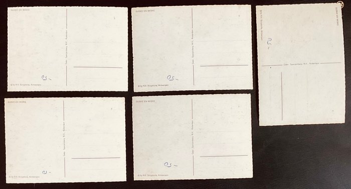 Image 2 of Suske en Wiske - 5 postkaarten - complete reeks Spanjersberg - (1962)