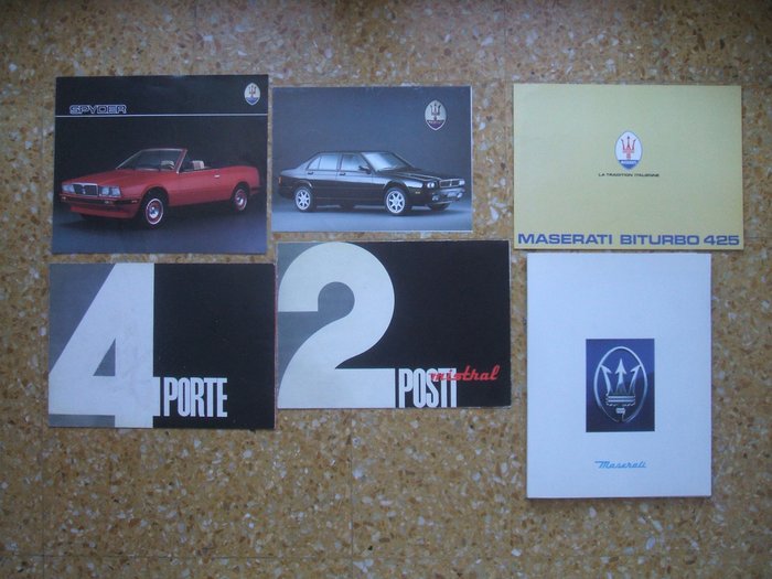 Preview of the first image of Brochures/catalogues - Maserati Prospekt Konvolut mit Mistral, Biturbo, Quattroporte, Spyder - Mase.