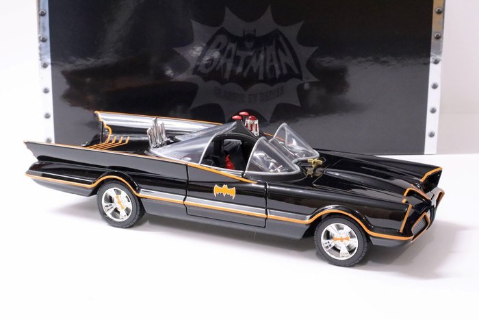 Image 3 of Jada Toys - 1:18 - Classic TV Series Batmobile + Die Cast Figures - (With Front and Tail Lights)