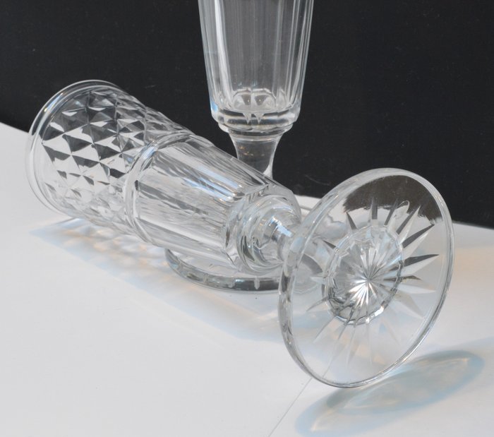 Image 3 of Vermoedelijk Louis Zoude & Cie., Namen - Pair of champagne glasses - Crystal