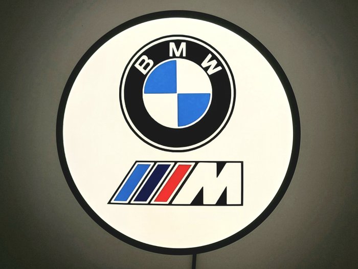 Preview of the first image of Sign - BMW M Power Illuminated round lightbox dimmable with remote control - BMW - After 2000.