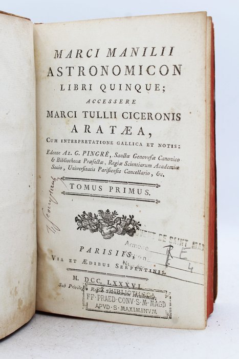 Image 3 of Marcus Manilius / Pingré - Marci Manilii Astronomicon Libri Quinque - 1786