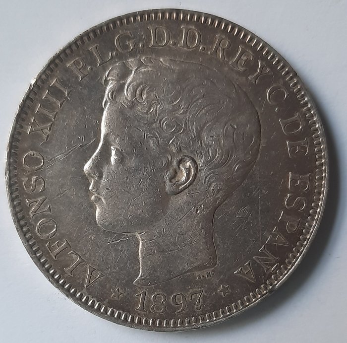 Spain. Alfonso XIII (1886-1931). 1 Peso 1897. SGV. Para islas Filipinas