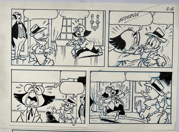 Image 2 of Donald Duck H 2019-036 - "Diep door het stof" - Signed Original Inked Comic Page by Esteban - page
