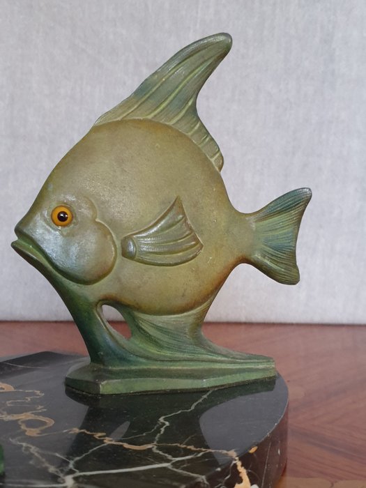 Image 3 of Inkwell, Sculpture, art deco pen holder fish