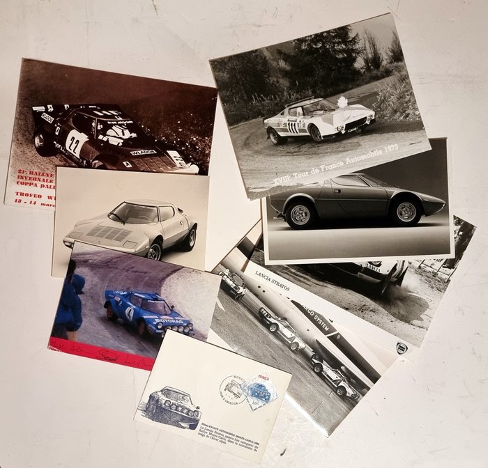 Preview of the first image of Photograph - Lotto di 8 pezzi relativi alla Lancia Stratos - Lancia - 1980-1990.