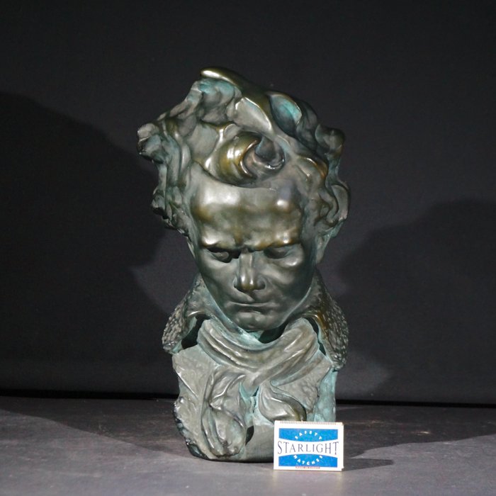 Preview of the first image of Bust, Beethoven - Art Deco style - plaster mixture - Mid 20th century.