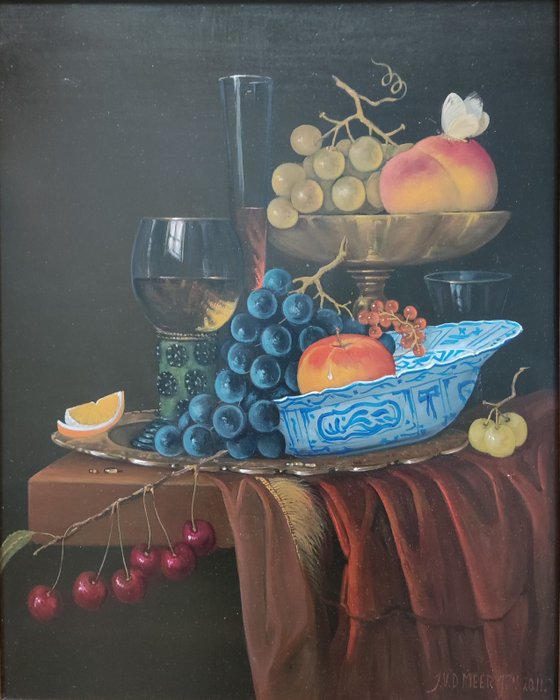 Preview of the first image of Jan van der Meer (1942) - Stilleven met fruit.