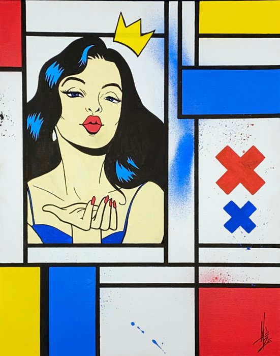 Preview of the first image of ALEZE (1974) - "Pin-up" Mondrian and friends.