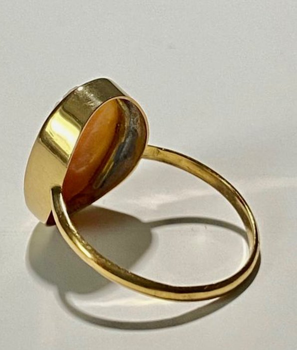 Image 3 of 18 kt. Yellow gold - Ring - cameo