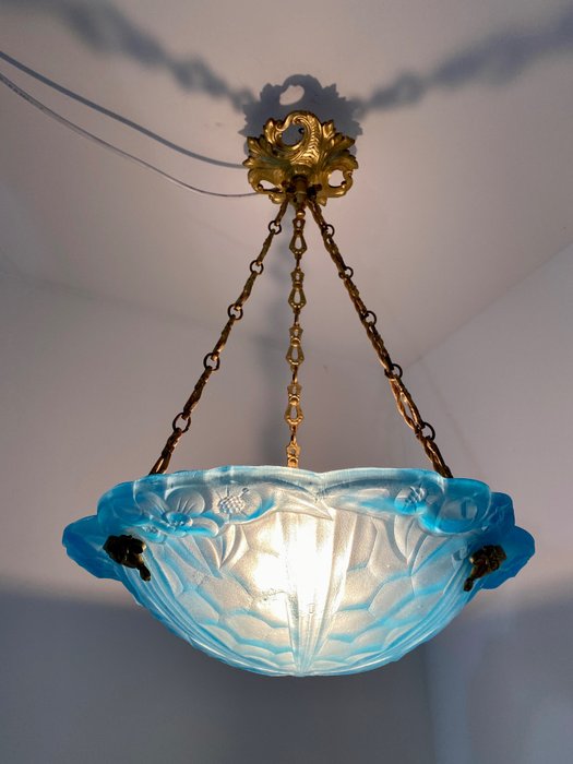 Preview of the first image of Art Deco - Degué - Hanging lamp.