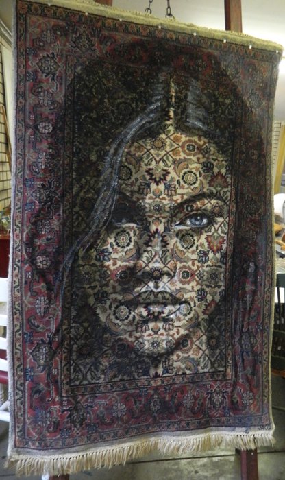 Image 2 of Jacqueline Klein Breteler - Portrait on a real Persian carpet (XXL)