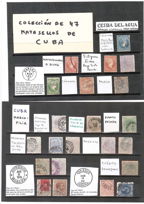 Preview of the first image of Cuba 1855/1899 - Study of postmarks of this period.