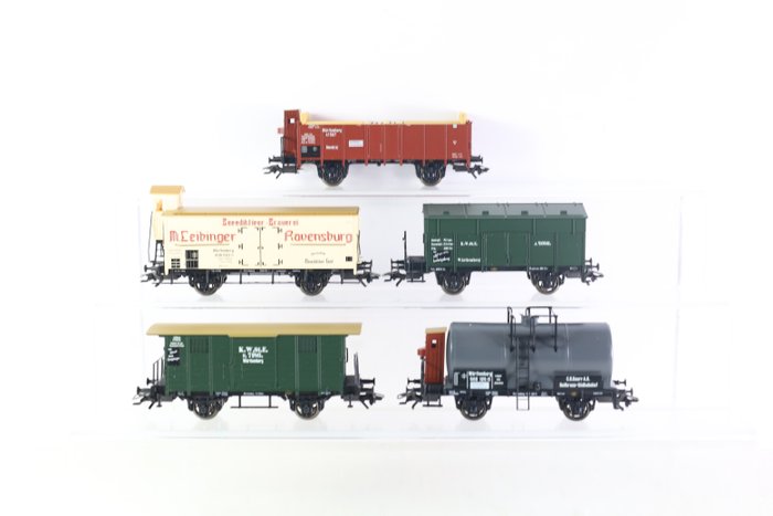 Preview of the first image of Märklin H0 - 4510 - Freight wagon set - 5-part freight car set "Wurttemberg" - K.W.St.E..