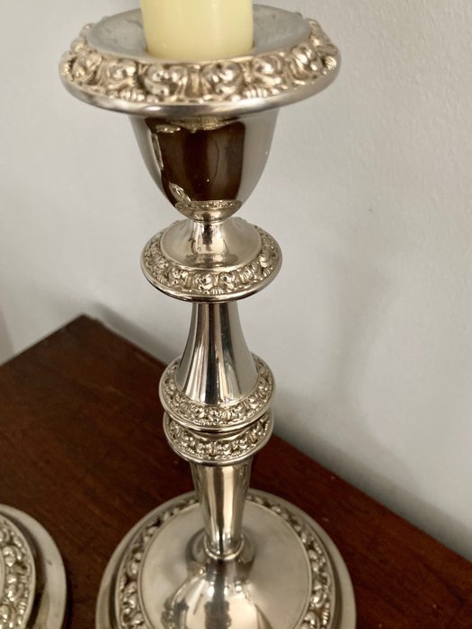 Image 3 of Candlestick (2) - Silver-plated - 20th century