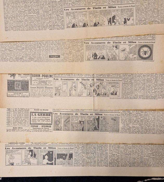Image 3 of Tintin - Ensemble de 10 journaux le soir- Tintin - L'étoile mystérieuse + Crabe - (1941)