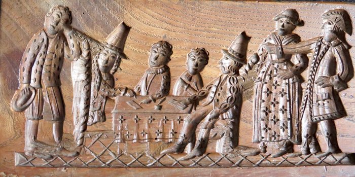 Image 3 of Antique Speculaas board: Consequence of drinking - Wood - 19th century