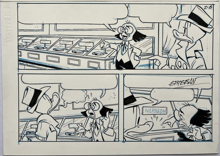 Image 3 of Donald Duck H 2019-036 - "Diep door het stof" - Signed Original Inked Comic Page by Esteban - page