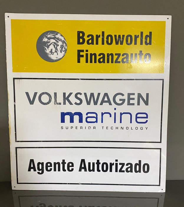 Image 3 of Sign - Insegna in lamiera VOLKSWAGEN motori marini rara - Volkswagen - 1980-1990