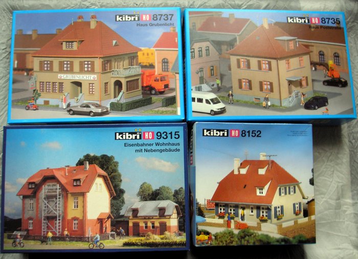 Preview of the first image of Kibri H0 - 8152 / 8735 / 8737 / 9315 - Scenery - 4 model kit buildings.