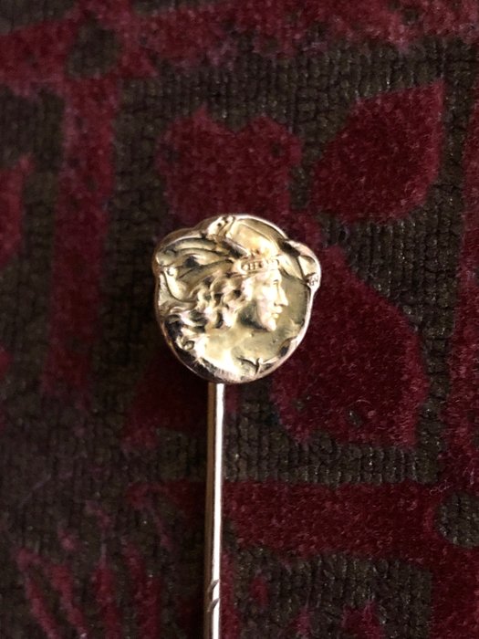 Preview of the first image of E.Henri Becker (1871-1971) - 18 kt. Gold - Brooch, Tie clip.