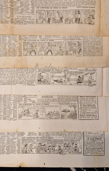 Image 3 of Tintin - Ensemble de 10 journaux le soir - Tintin - Le trésor de Rackham le rouge - (1943)