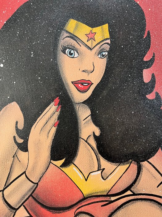 Wonder Woman spanks naughty Supergirl - Original illustration by Alvin  Silvrants - Catawiki