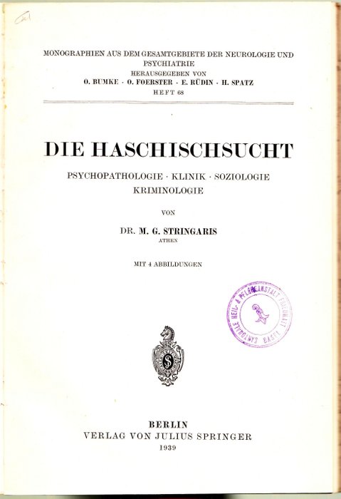 Preview of the first image of M.G. Stringaris - Die Haschischsucht - 1939.