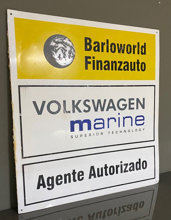 Preview of the first image of Sign - Insegna in lamiera VOLKSWAGEN motori marini rara - Volkswagen - 1980-1990.