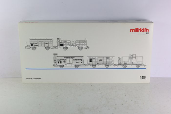 Image 2 of Märklin H0 - 4510 - Freight wagon set - 5-part freight car set "Wurttemberg" - K.W.St.E.