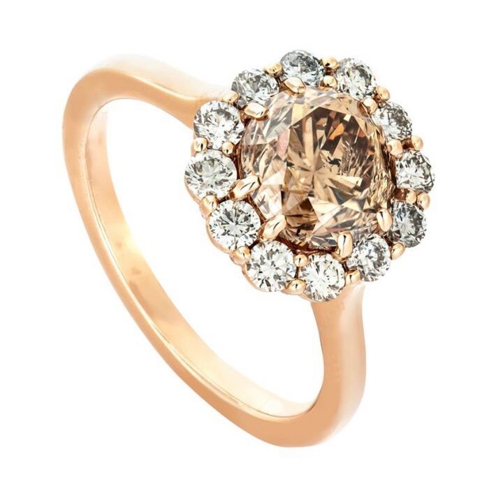 Preview of the first image of 14 kt. Pink gold - Ring - 2.02 ct Diamond - Diamonds.