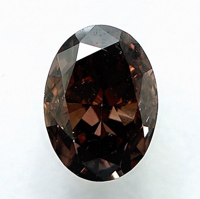 Diamant - 0.58 ct - Oval - Natural Fancy Pinkish Brownish Yellow - VS2 - NO RESERVE PRICE