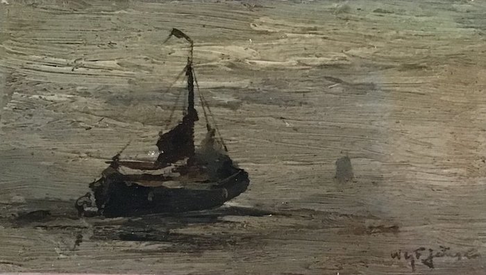 Preview of the first image of WGF Jansen (1871-1949) - Bomschuiten op het strand.