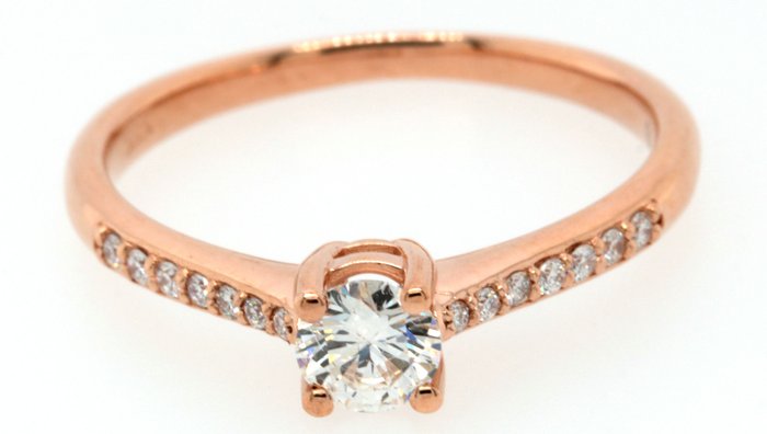Image 3 of 14 kt. Pink gold - Ring - 0.48 ct Diamond - Diamonds