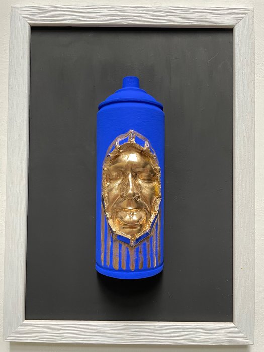 Preview of the first image of Gregos (1972) - Framed smile spray can.