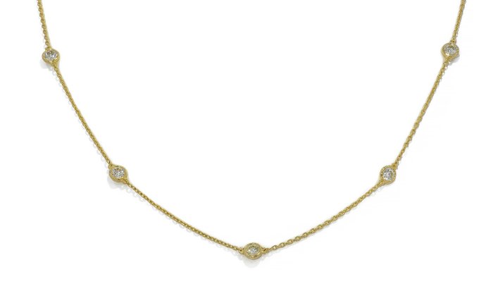 Image 2 of 14 kt. Yellow gold - Necklace - 0.70 ct Diamond - Diamonds, GRA certificate