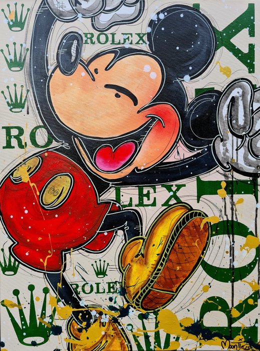 Preview of the first image of Moontje (1971) - Mikey Mouse happy with his Rolex!.