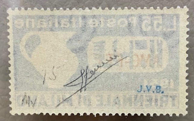 Image 2 of Triest - Zone A 1951 - Milan Triennial 55 lire azure and pink, proof overprint on the left AMG-FTT