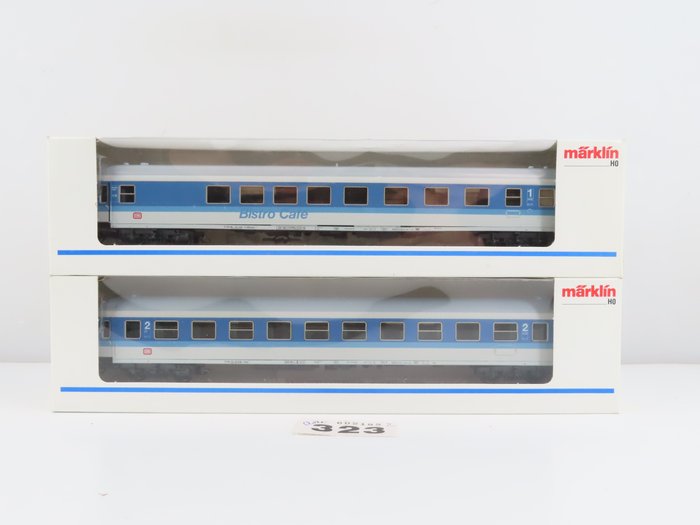 Image 2 of Märklin H0 - 4282/4384 - Passenger carriage - 2 express train carriages with interior lighting - DB