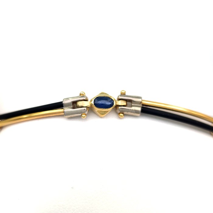 Image 2 of 18 kt. White gold, Yellow gold - Bracelet - 0.26 ct Sapphires