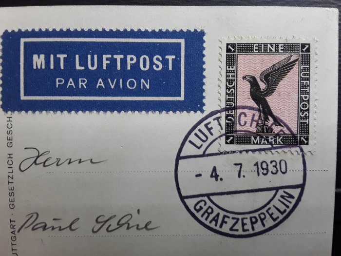 Image 2 of German Empire - Zeppelin Document - Schweizfahrt. Abwurf St. Gallen (1400). 1930