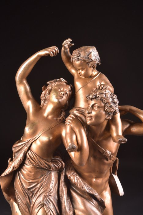 Image 3 of Naar Clodion - Sculpture, a large bronze sculpture group, "The Triumph of Bacchus" - 45 cm (1) - Br